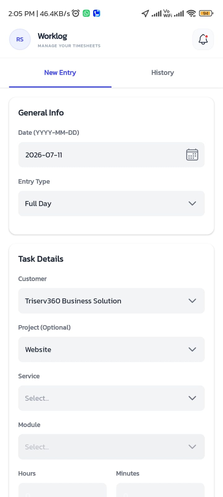 Workorio Enterprise OS Screen 2