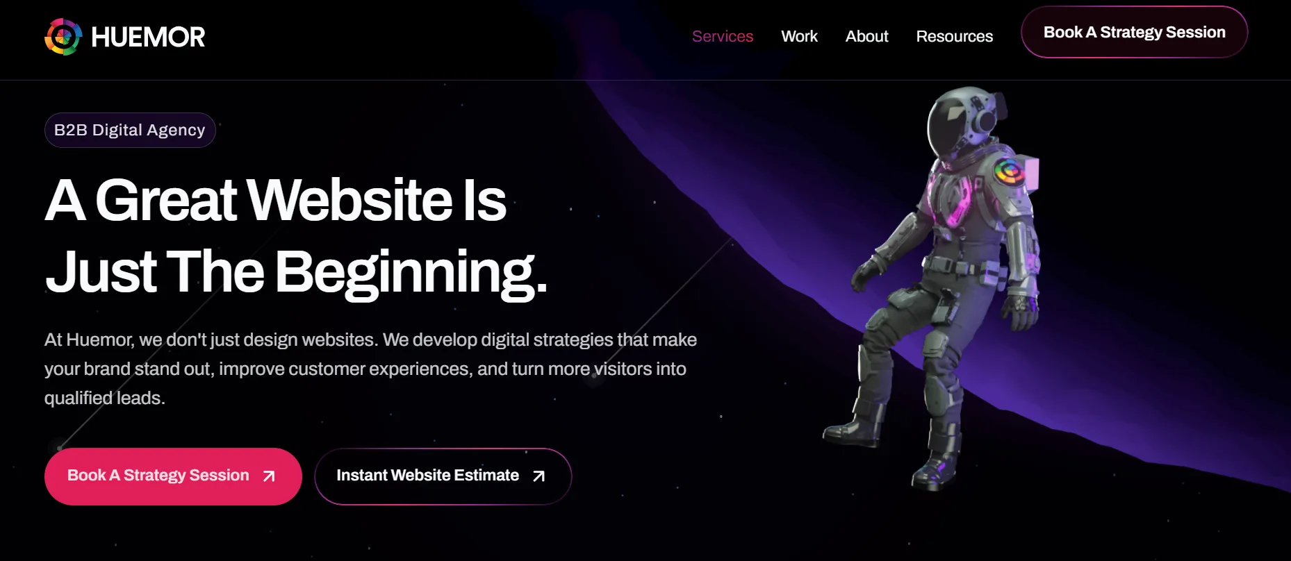 huemor-b2b-digital-agency-homepage