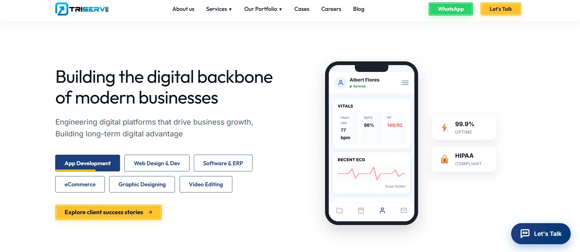 Triserv 360 homepage